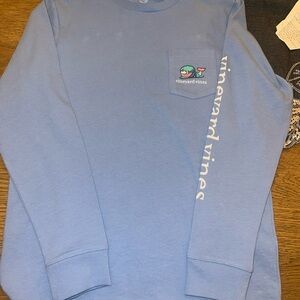 Vineyard Vines Light Blue Cotton Tee long sleeve